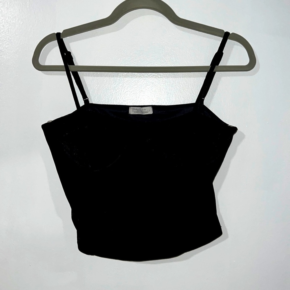 Haley & June black velvet crop top and skirt in size L